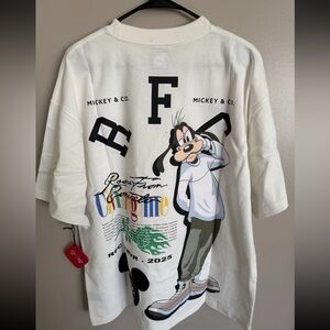 CIVIL REGIME x MICKEY & FRIENDS "GOOFY'S ROSE" TEE | BUTTER | SIZE MED | NWT